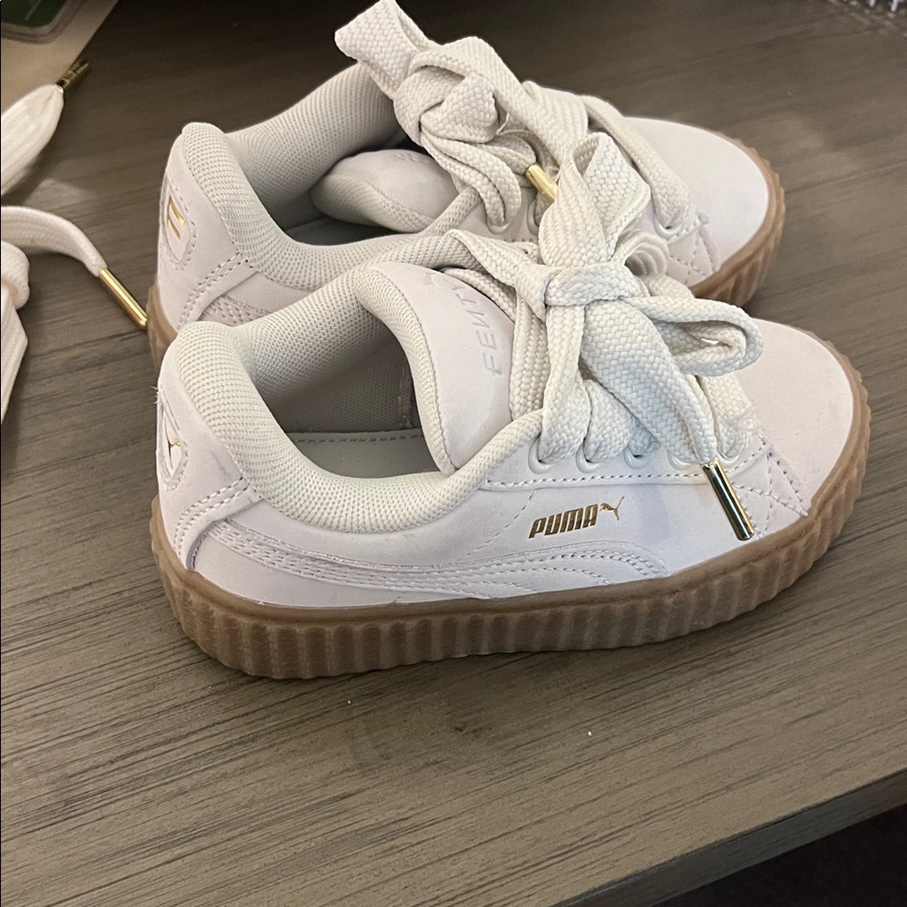 Fenty PUMA Kids White and Tan Sneakers